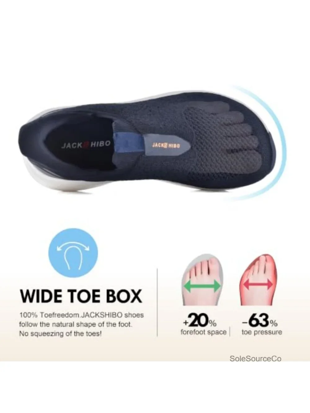 Men's Wide Toe Box Hands Free Slip On Walking Shoes with Arch Support Memory